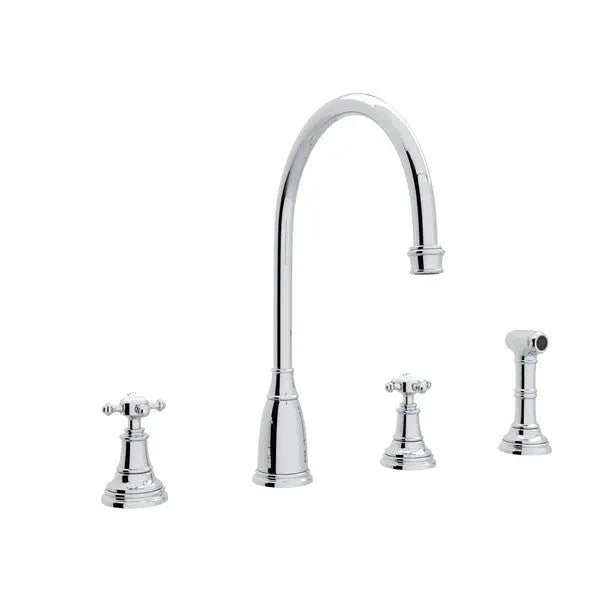 Georgian Era™ Two Handle Kitchen Faucet With Side Spray - Plumbing Market