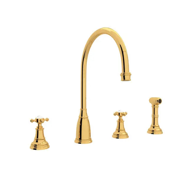 Georgian Era™ Two Handle Kitchen Faucet With Side Spray - Plumbing Market