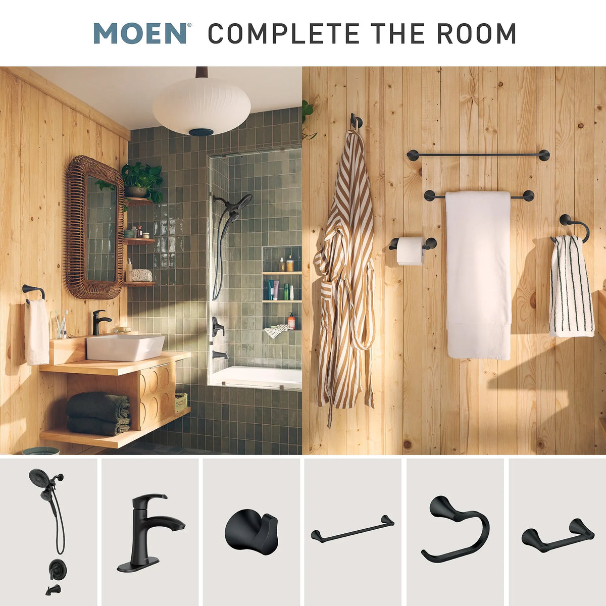 Moen Graeden Posi-Temp Tub/Shower 82137 in Matte Black (82137BL) - view 4