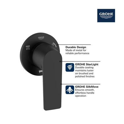 Grohe 3-WAY DIVERTER TRIM Matte Black 293012430 - Plumbing Market