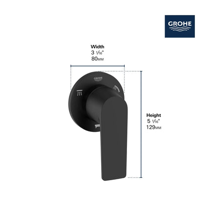 Grohe 3-WAY DIVERTER TRIM Matte Black 293012430 - Plumbing Market