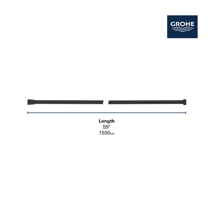 Grohe 59IN METAL TWIST-FREE SHOWER HOSE Matte Black 269942430 - Plumbing Market
