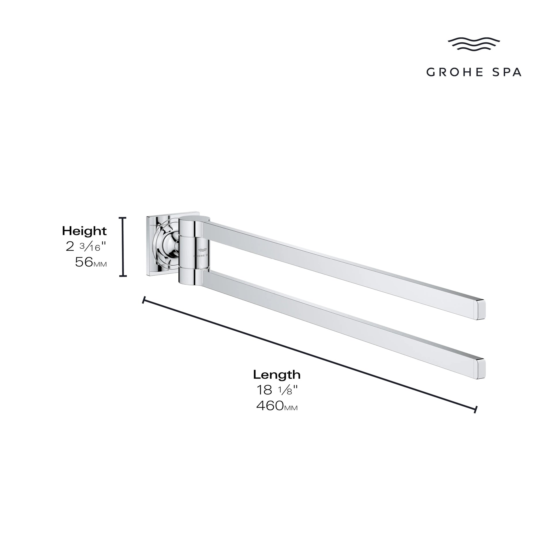 Grohe ALLURE DOUBLE TOWEL BAR  Brushed Nickel 40342EN1 - Plumbing Market