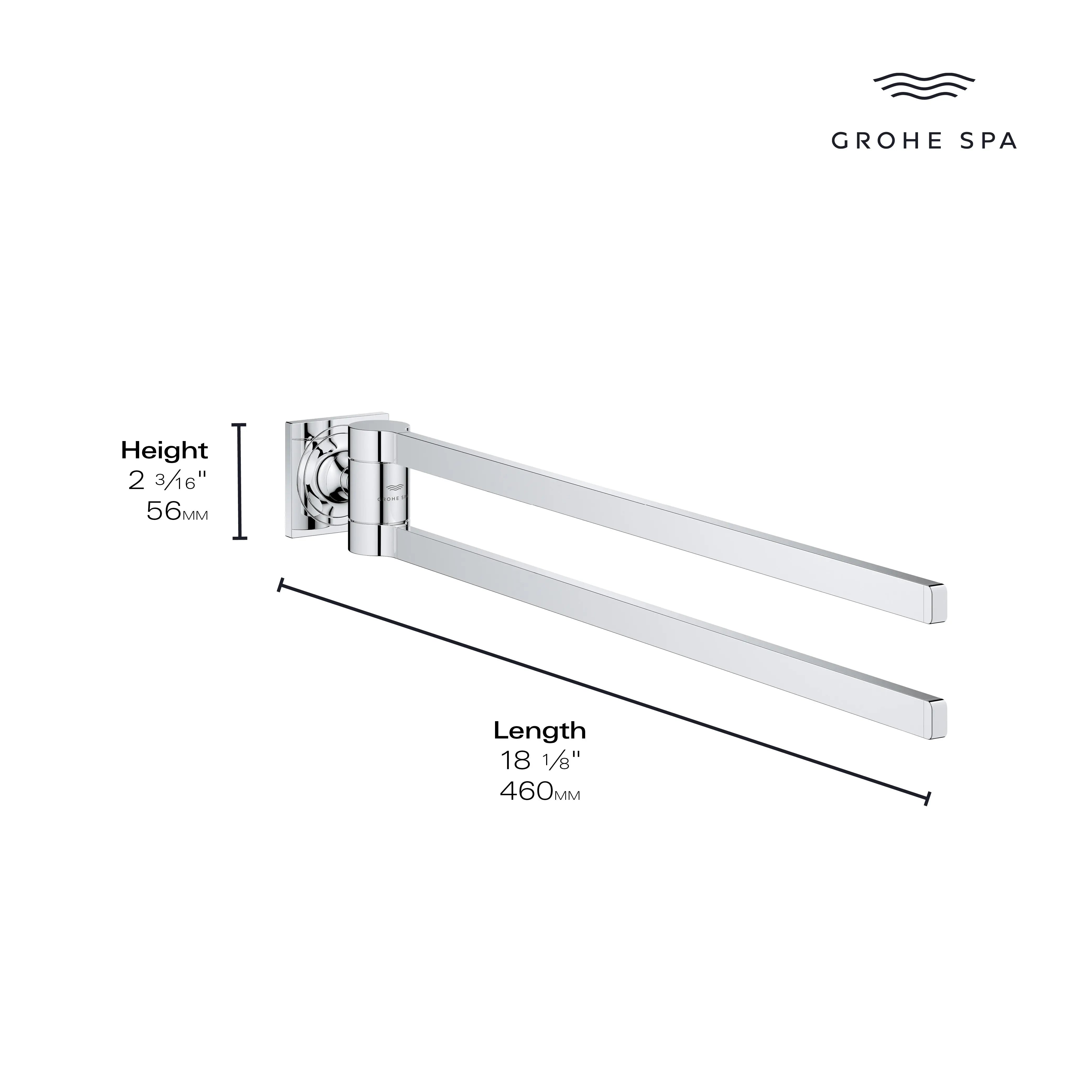 Grohe ALLURE DOUBLE TOWEL BAR  Chrome 40342001 - Plumbing Market
