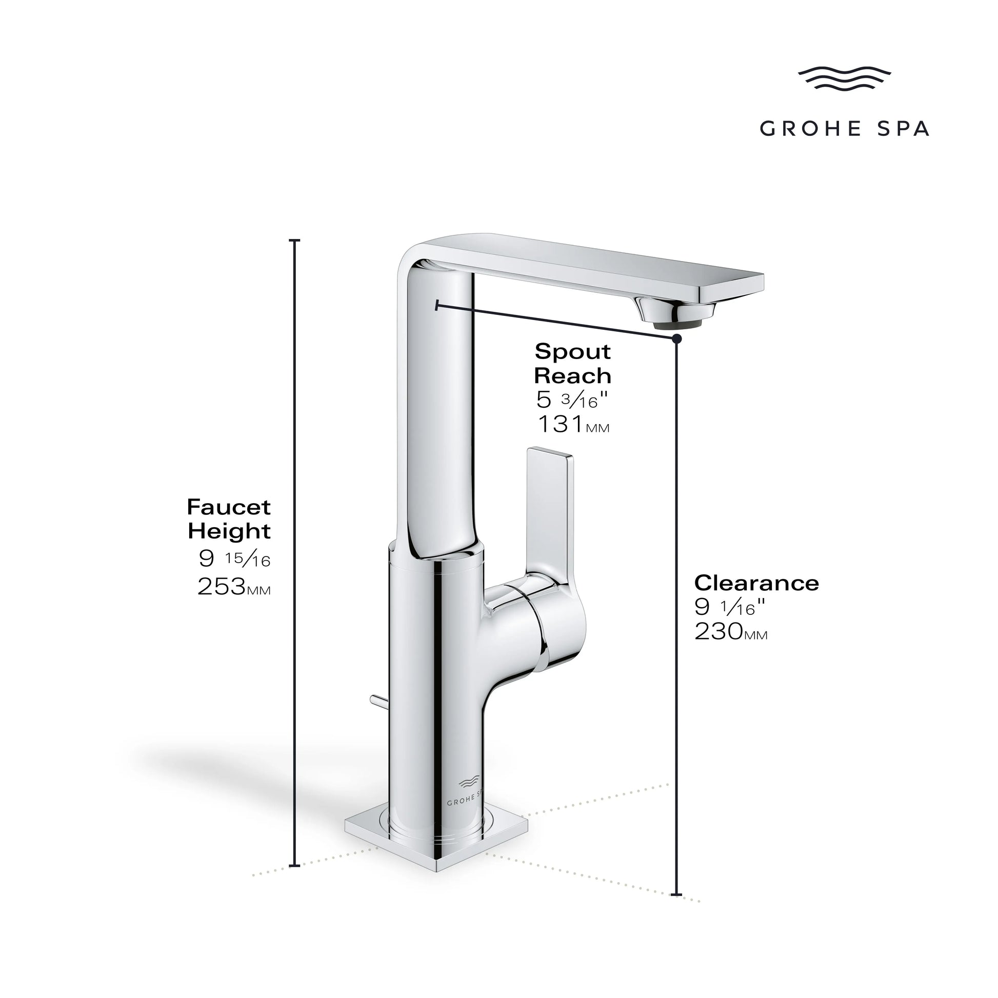 Grohe ALLURE LAVATORY CENTERSET L-SIZE  Brushed Nickel 23858EN1 - Plumbing Market