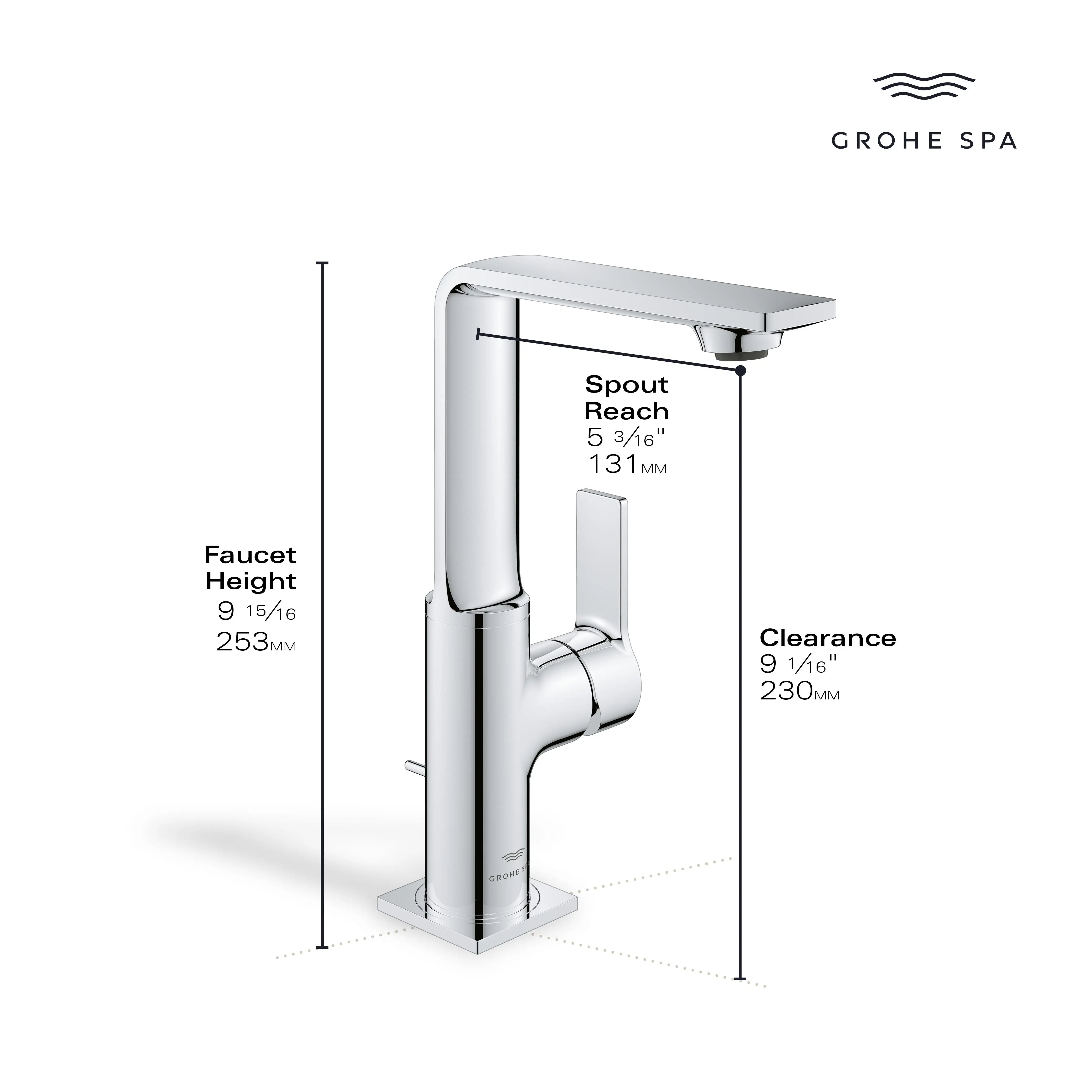 Grohe ALLURE LAVATORY CENTERSET L-SIZE  Brushed Nickel 23858EN1 - Plumbing Market