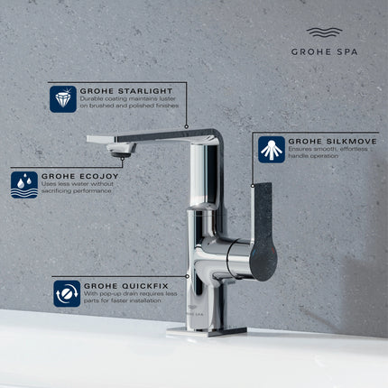 Grohe ALLURE LAVATORY CENTERSET M-SIZE  Chrome 23857001 - Plumbing Market