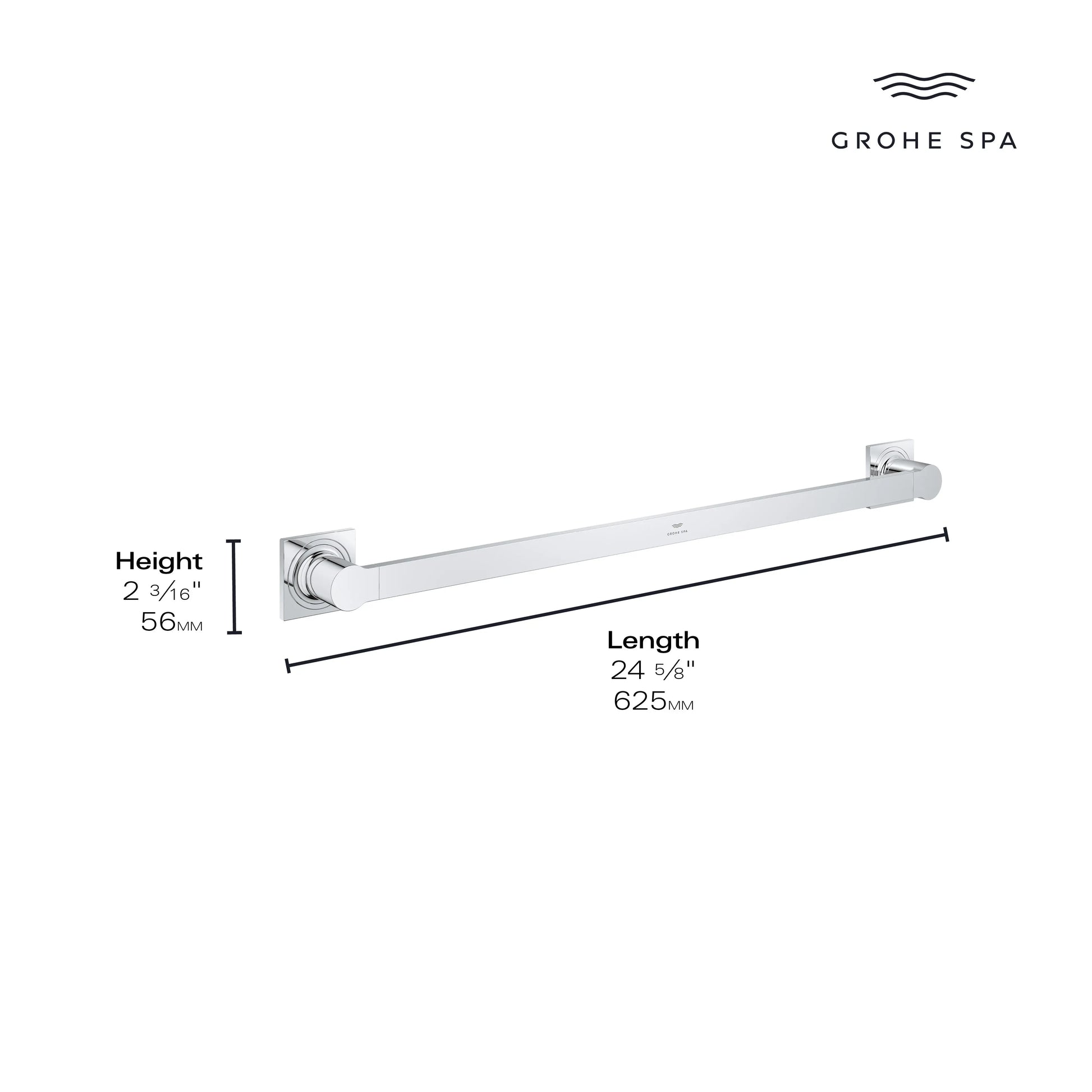 Grohe ALLURE NEW TOWEL RAIL 24IN Matte Black 403412431 - Plumbing Market