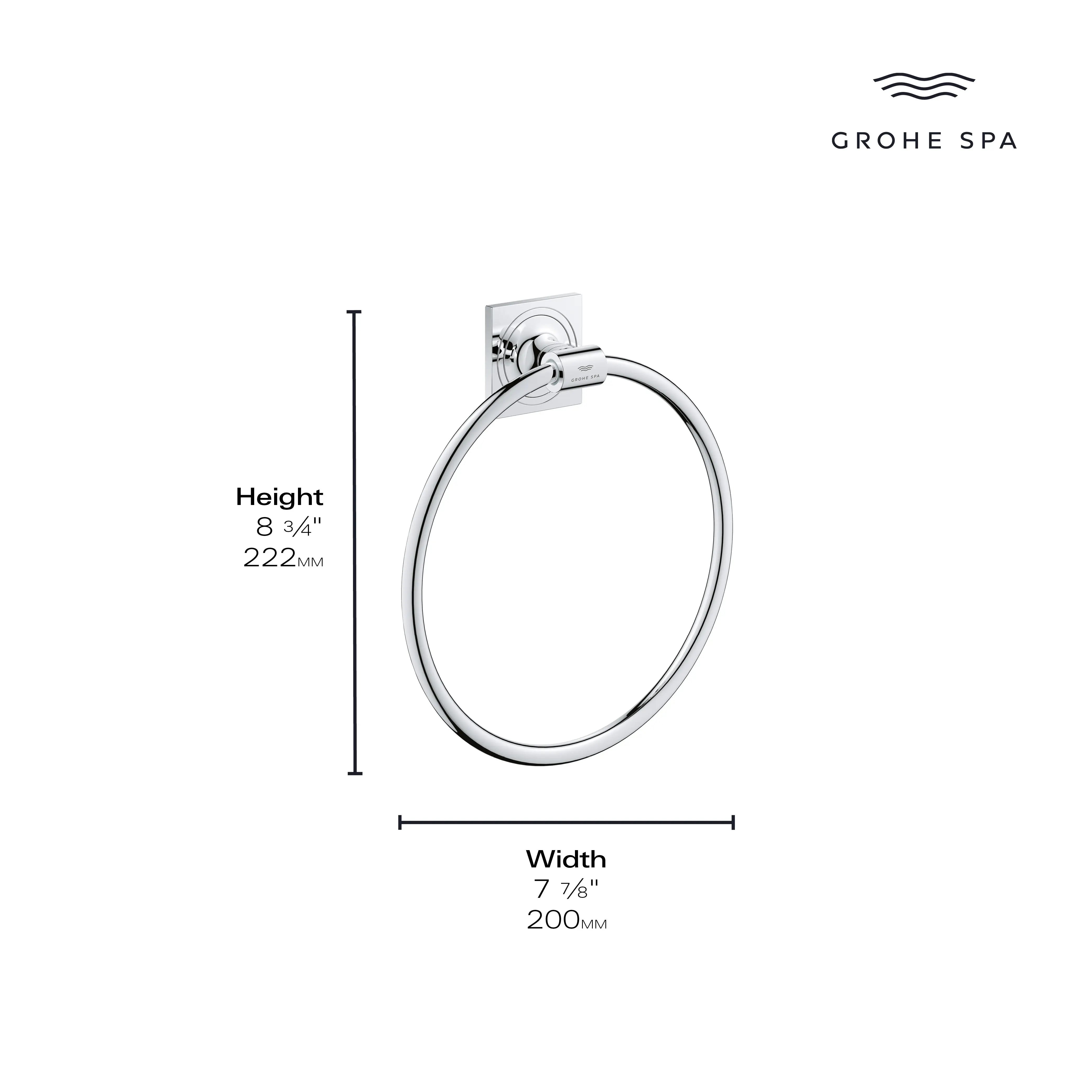 Grohe ALLURE NEW TOWEL RING Matte Black 403392431 - Plumbing Market
