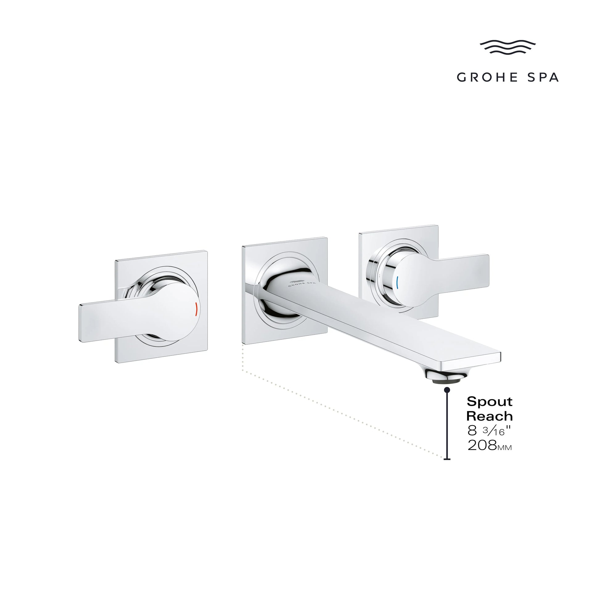 Grohe ALLURE WALL MOUNT VESSEL FAUCET M-SIZE  Brushed Nickel 20586EN1 - Plumbing Market