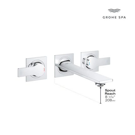 Grohe ALLURE WALL MOUNT VESSEL FAUCET M-SIZE  Chrome 20586001 - Plumbing Market