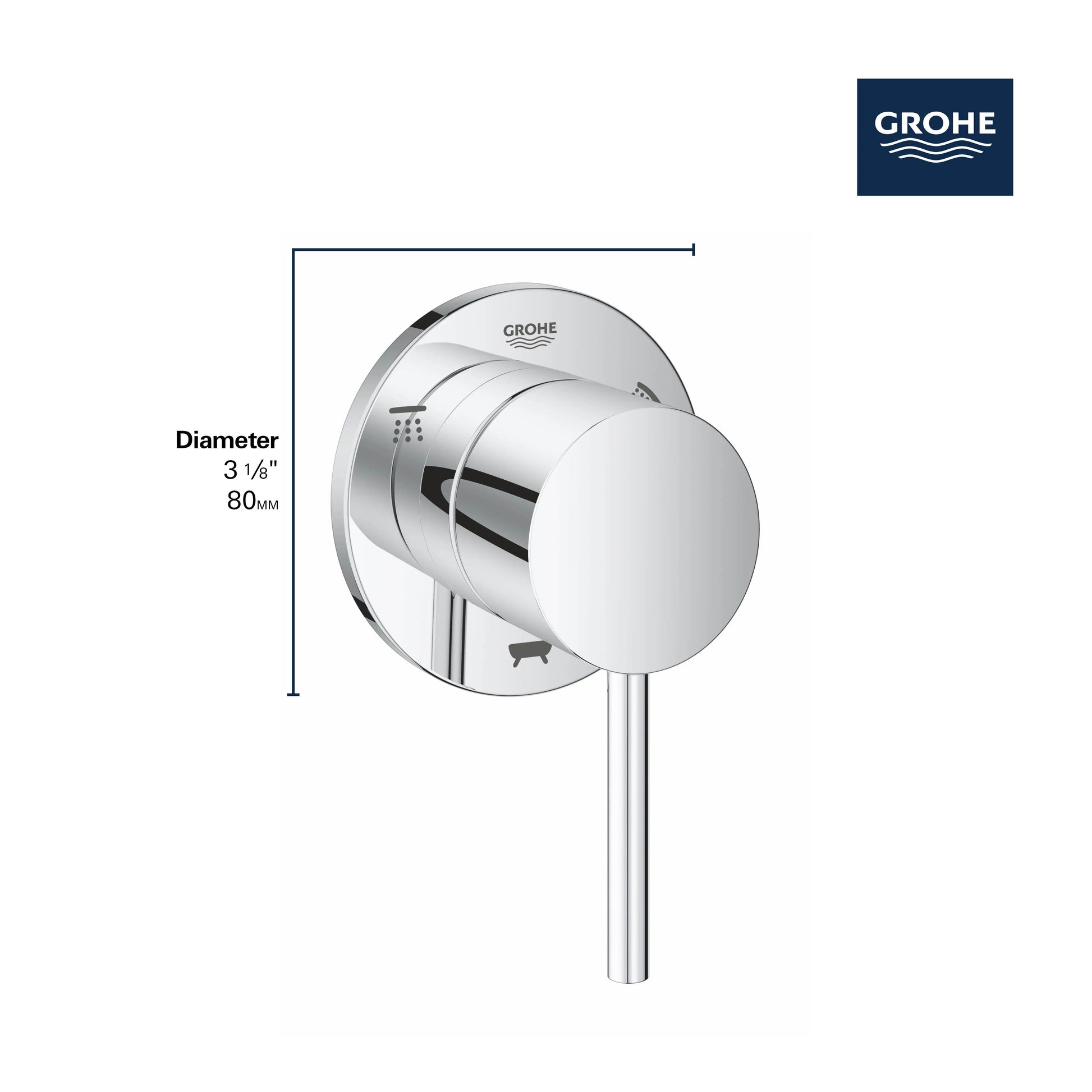 Grohe ATRIO 3-WAY DIVERTER TRIM  Brushed Nickel 29216EN1 - Plumbing Market