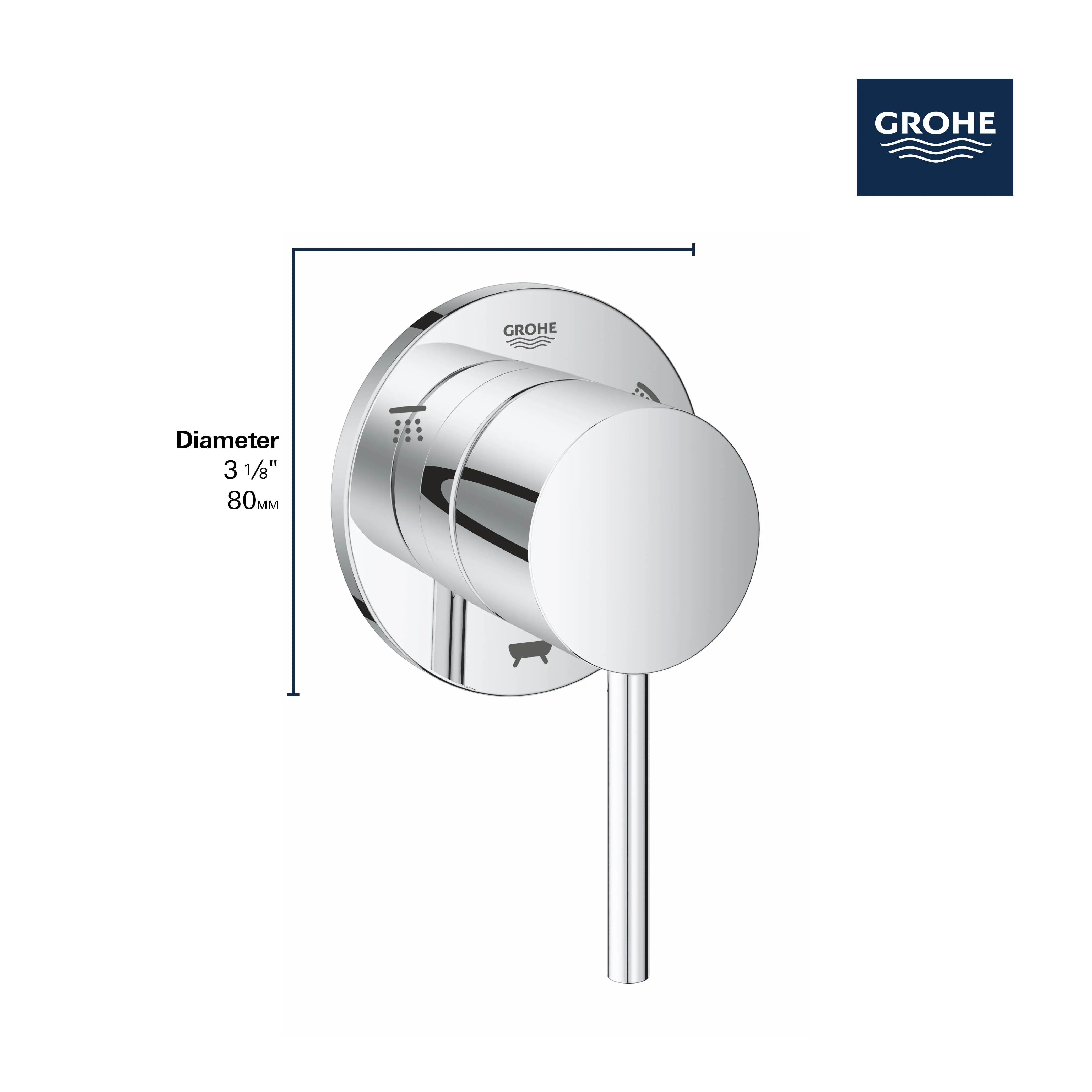 Grohe ATRIO 3-WAY DIVERTER TRIM  Brushed Nickel 29216EN1 - Plumbing Market
