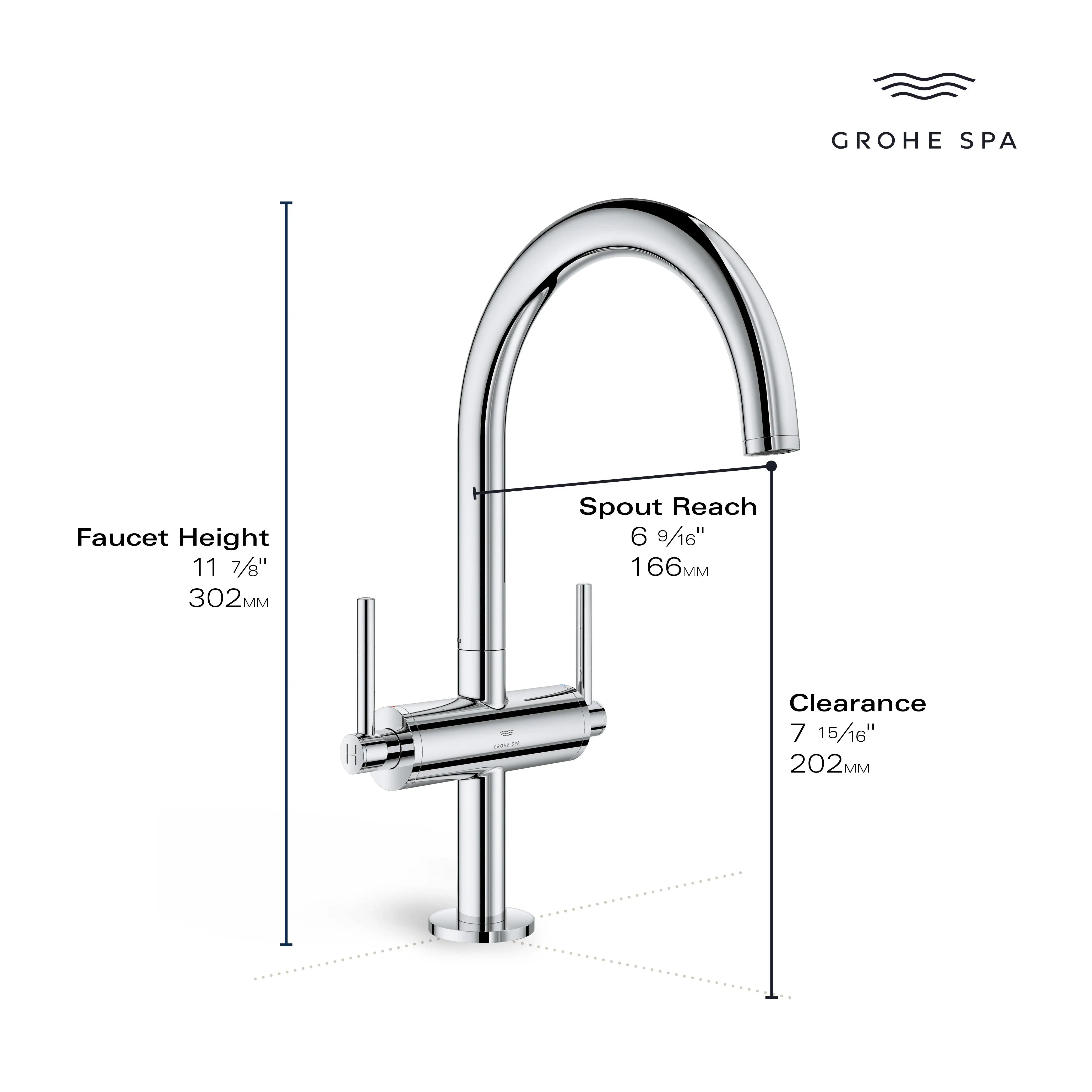 Grohe ATRIO NEW 2HDL BASIN L US  Chrome 21146000 - Plumbing Market