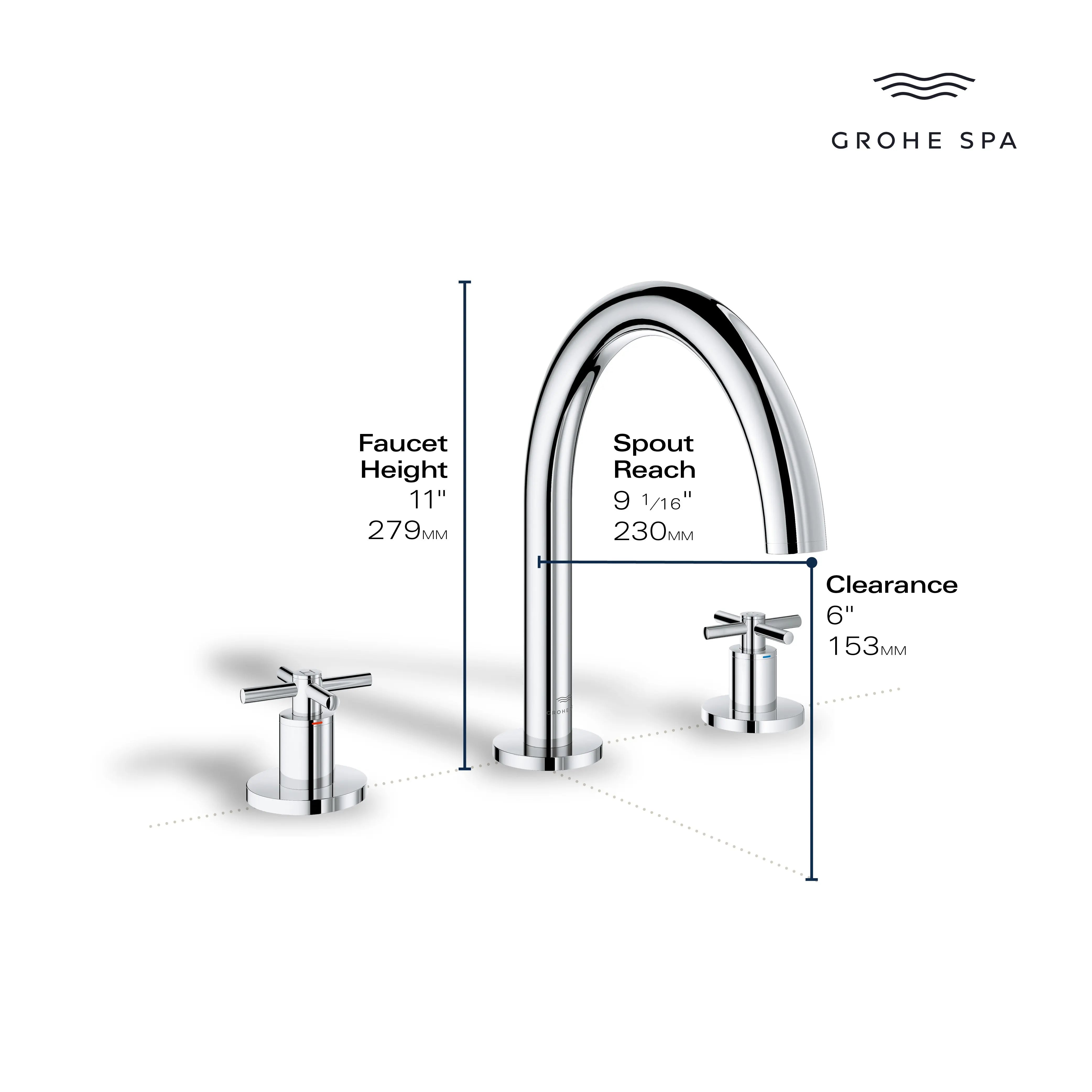Grohe ATRIO NEW 2HDL BATH 3-H US  Chrome 25273000 - Plumbing Market