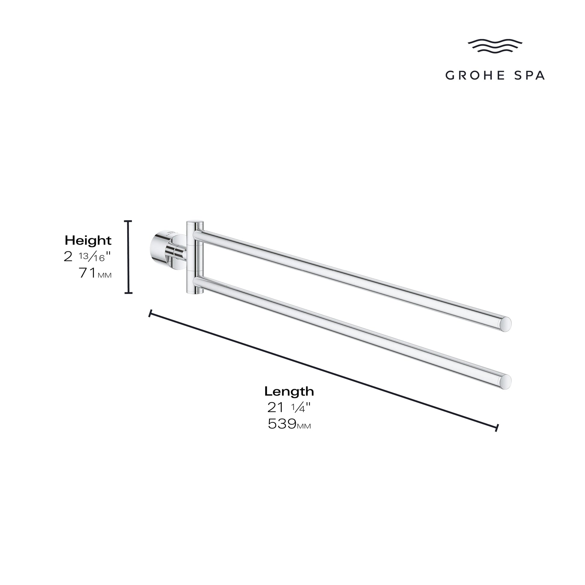 Grohe ATRIO NEW DOUBLE TOWEL BAR  Brushed Nickel 40888EN0 - Plumbing Market
