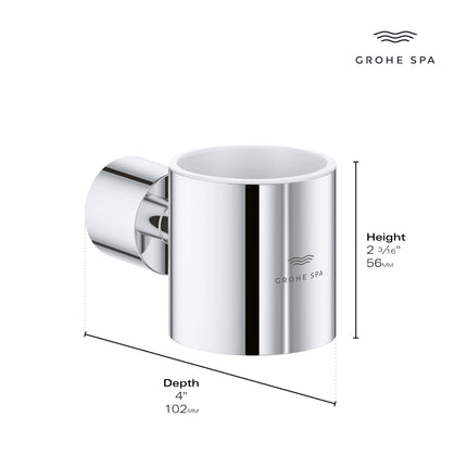 Grohe ATRIO NEW GLASS HOLDER  Chrome 40884000 - Plumbing Market