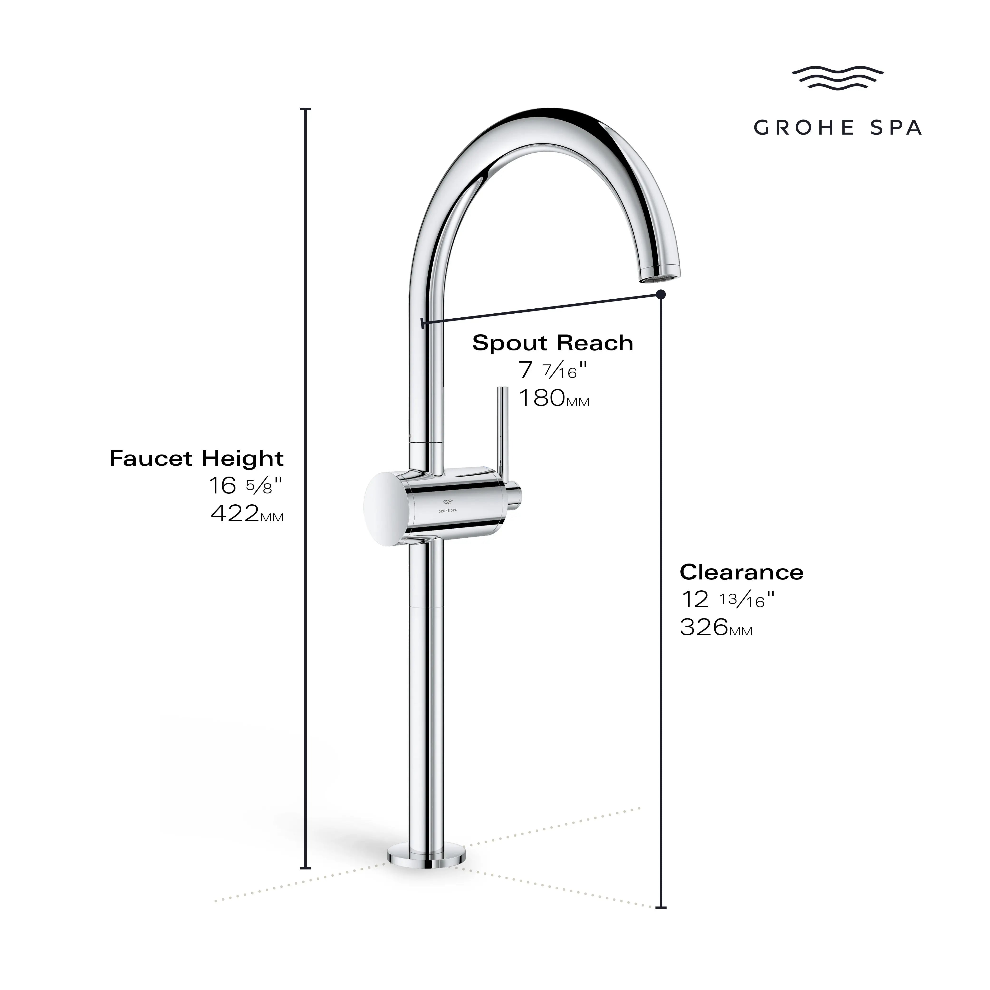 Grohe ATRIO NEW OHM VESSEL BASIN XL US  Chrome 24352000 - Plumbing Market