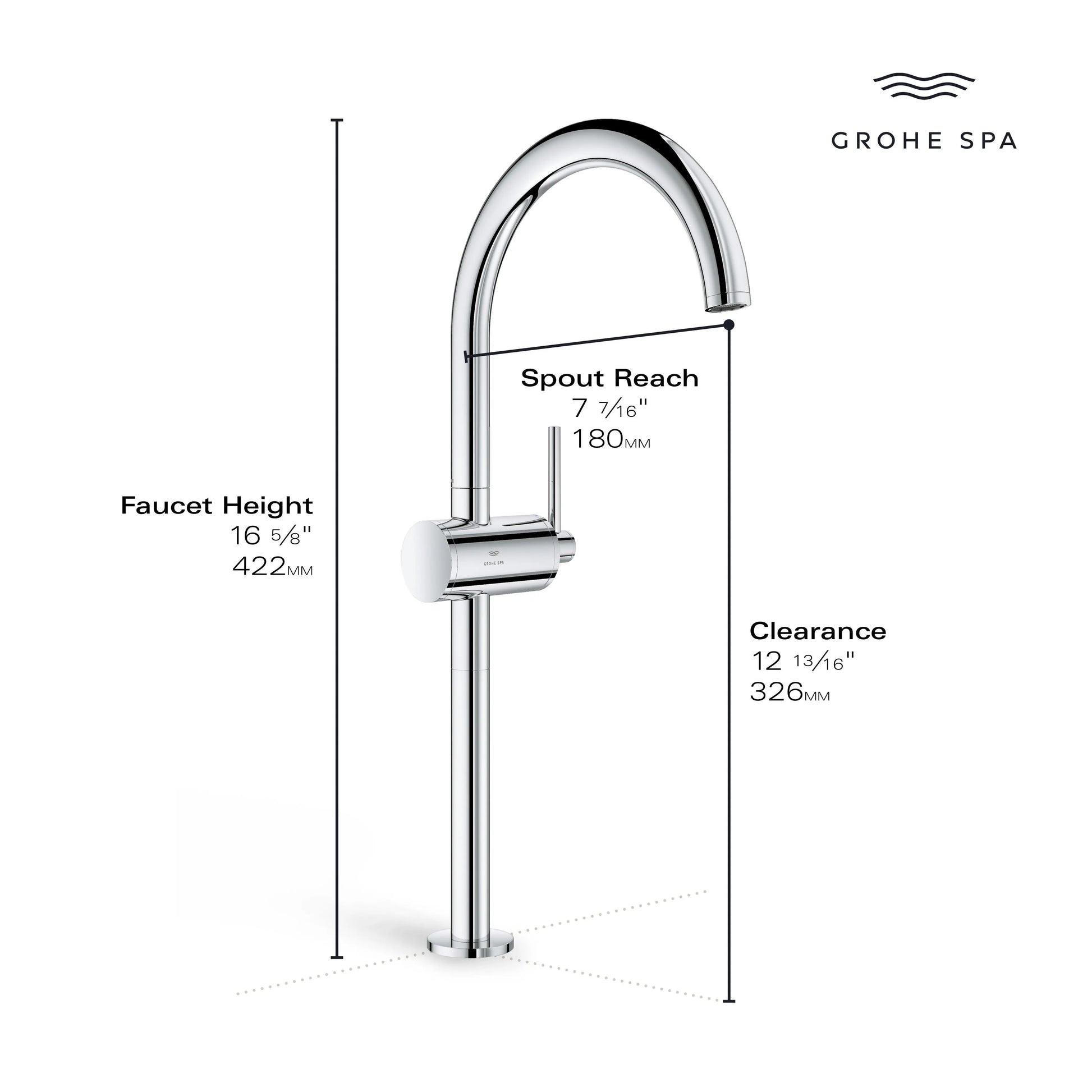 Grohe ATRIO NEW OHM VESSEL BASIN XL US  Chrome 24352000 - Plumbing Market