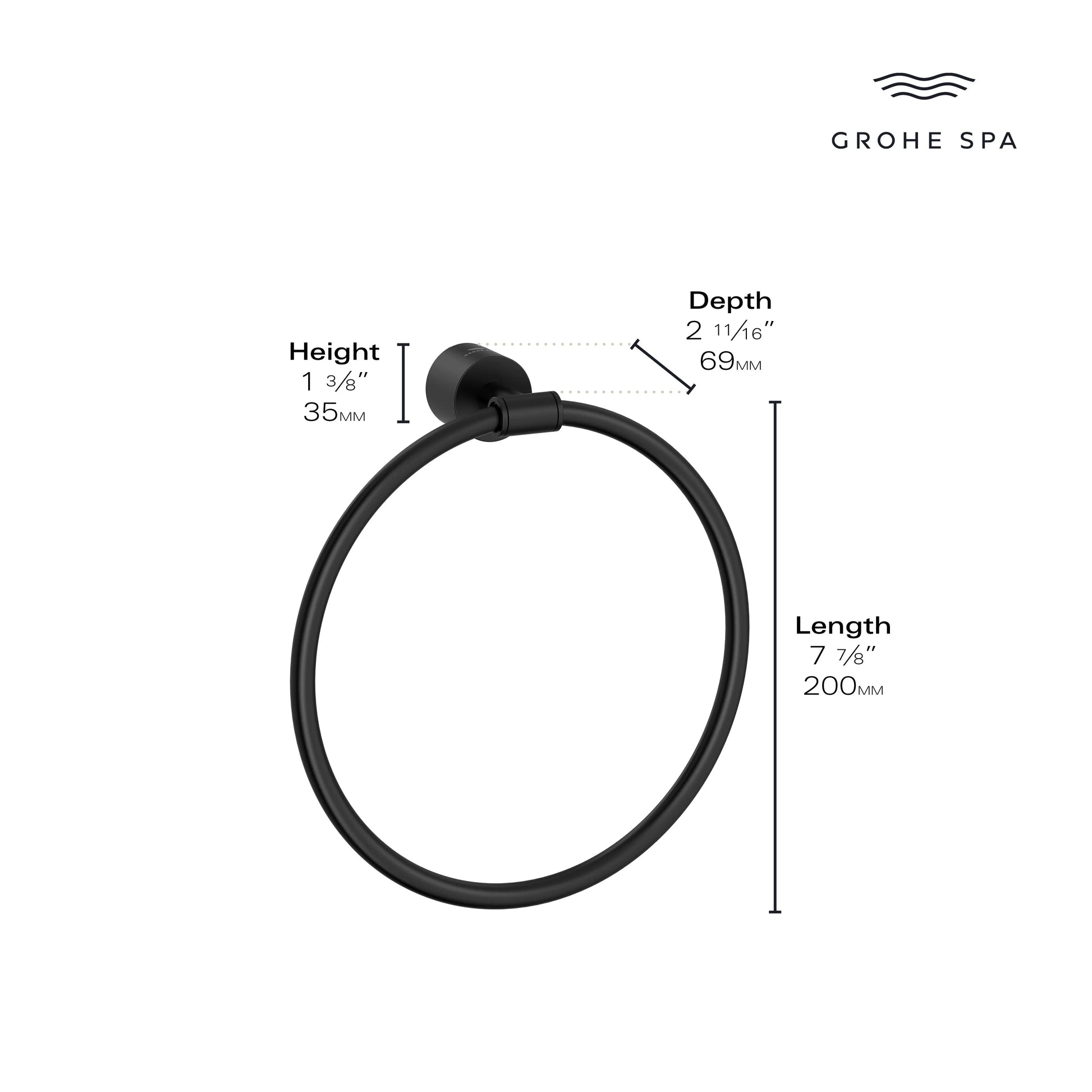 Grohe ATRIO NEW TOWEL RING  Brushed Nickel 40887EN0 - Plumbing Market