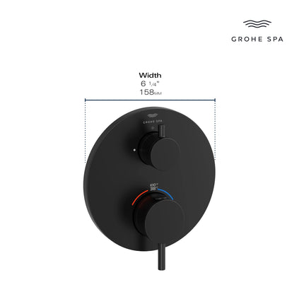 Grohe ATRIO THM TRIM SHOWER W VOL CTRL RD Matte Black 243602430 - Plumbing Market