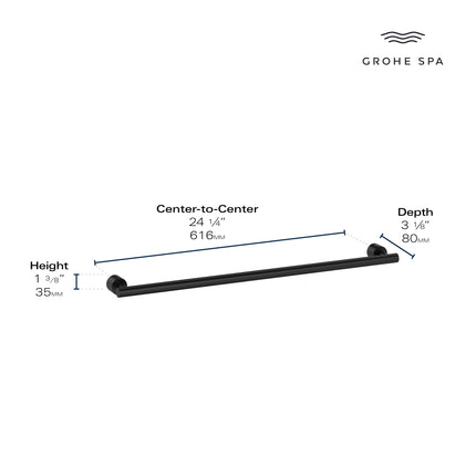 Grohe ATRIO TOWEL RAIL Matte Black 408892430 - Plumbing Market