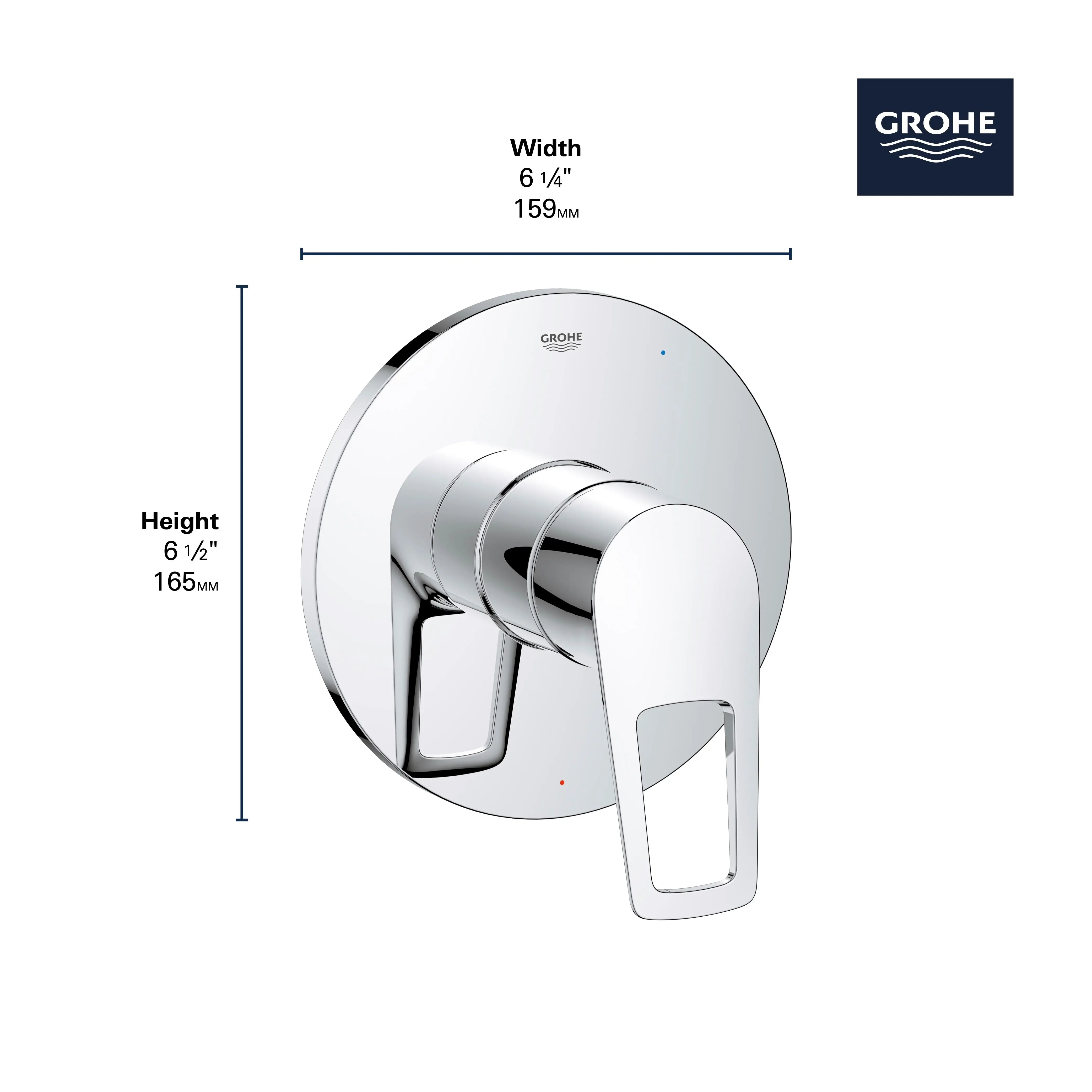 Grohe BAULOOP PRESSURE BALANCE VALVE TRIM  Chrome 19595001 - Plumbing Market