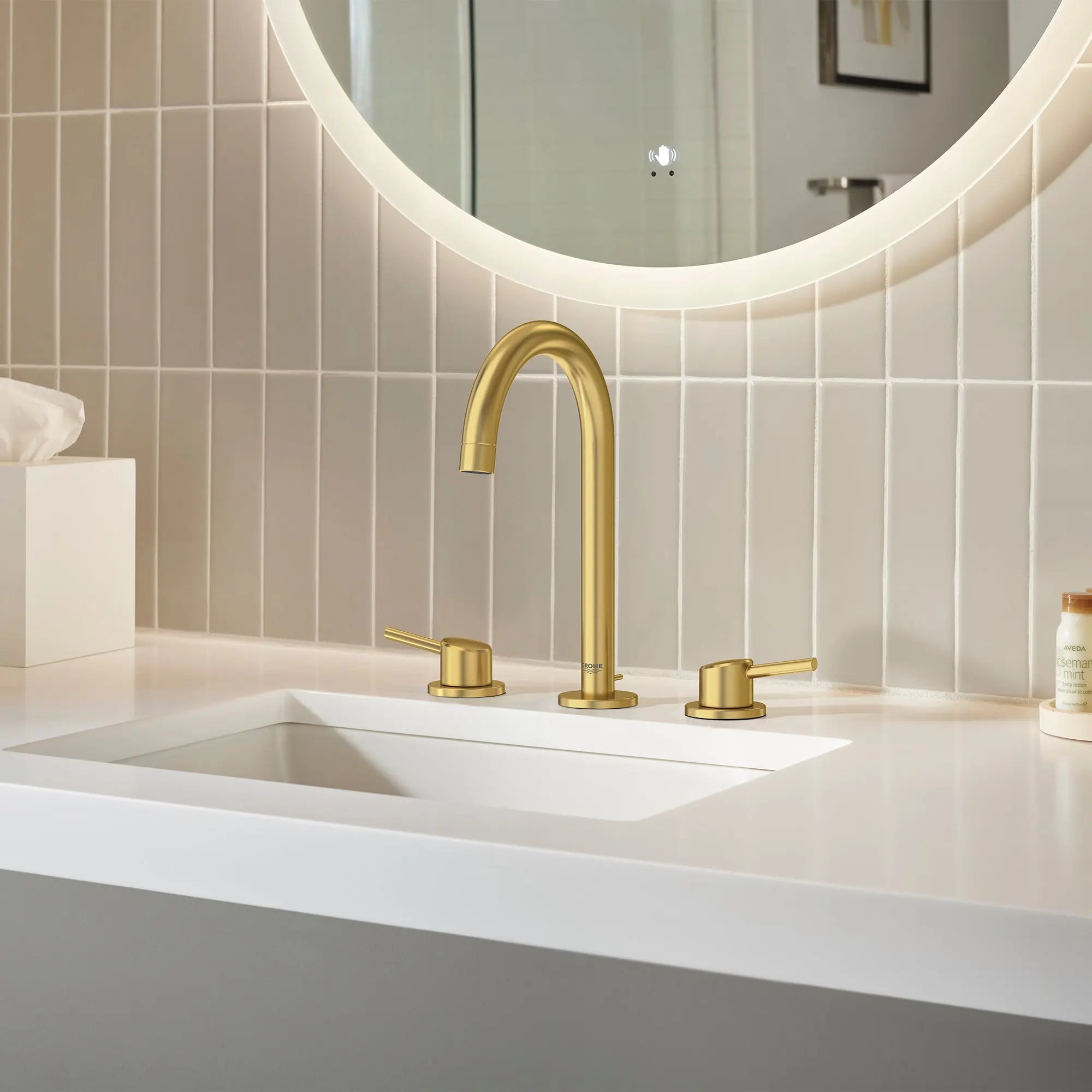 Grohe CONCETTO 2-HANDLE SINK L  Brushed Cool Sunrise 20217GNA - Plumbing Market
