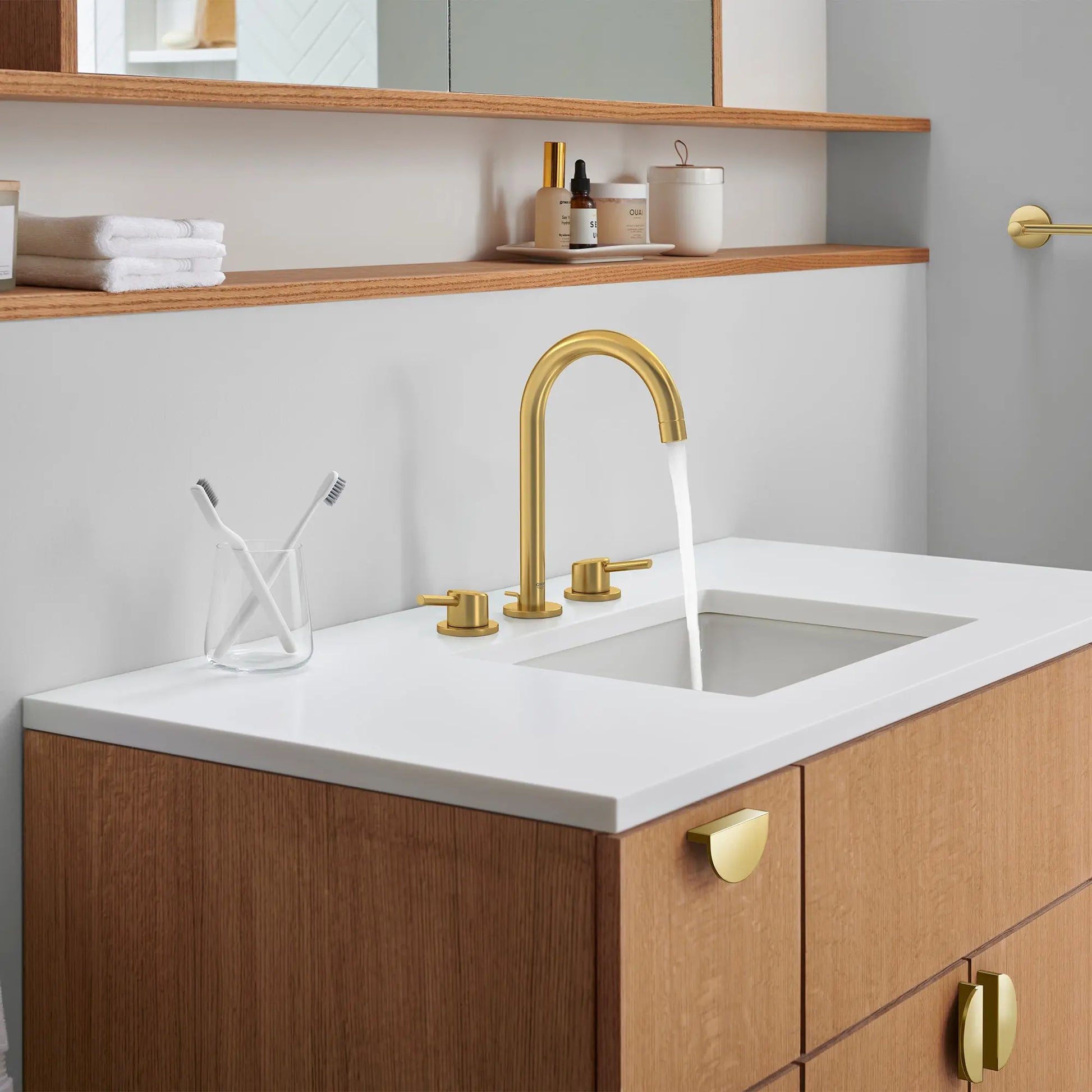 Grohe CONCETTO 2-HANDLE SINK L  Brushed Cool Sunrise 20217GNA - Plumbing Market