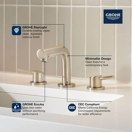 Grohe CONCETTO 2-HANDLE SINK XS  Brushed Cool Sunrise 20572GN1 - Plumbing Market