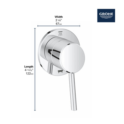 Grohe CONCETTO 2-WAY DIVERTER US  Chrome 29104001 - Plumbing Market