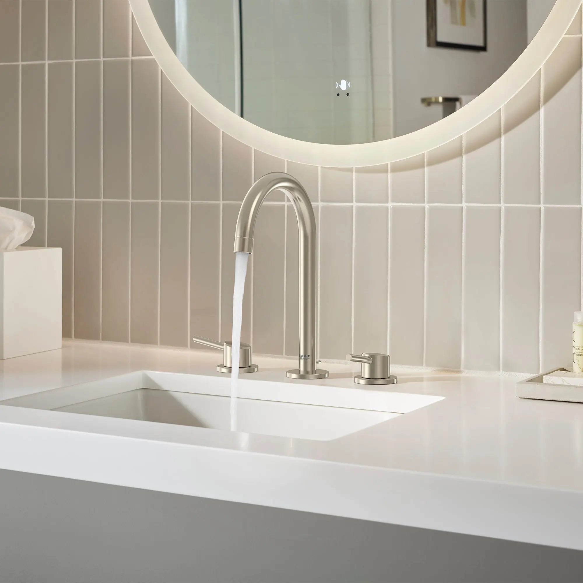 Grohe CONCETTO 2HDL BASIN 3-H L-SIZE US  Brushed Nickel 20217ENA - Plumbing Market