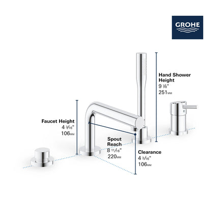 Grohe CONCETTO 4H BATH 1.75GPM LEVER HDL  Brushed Cool Sunrise 19576GN2 - Plumbing Market
