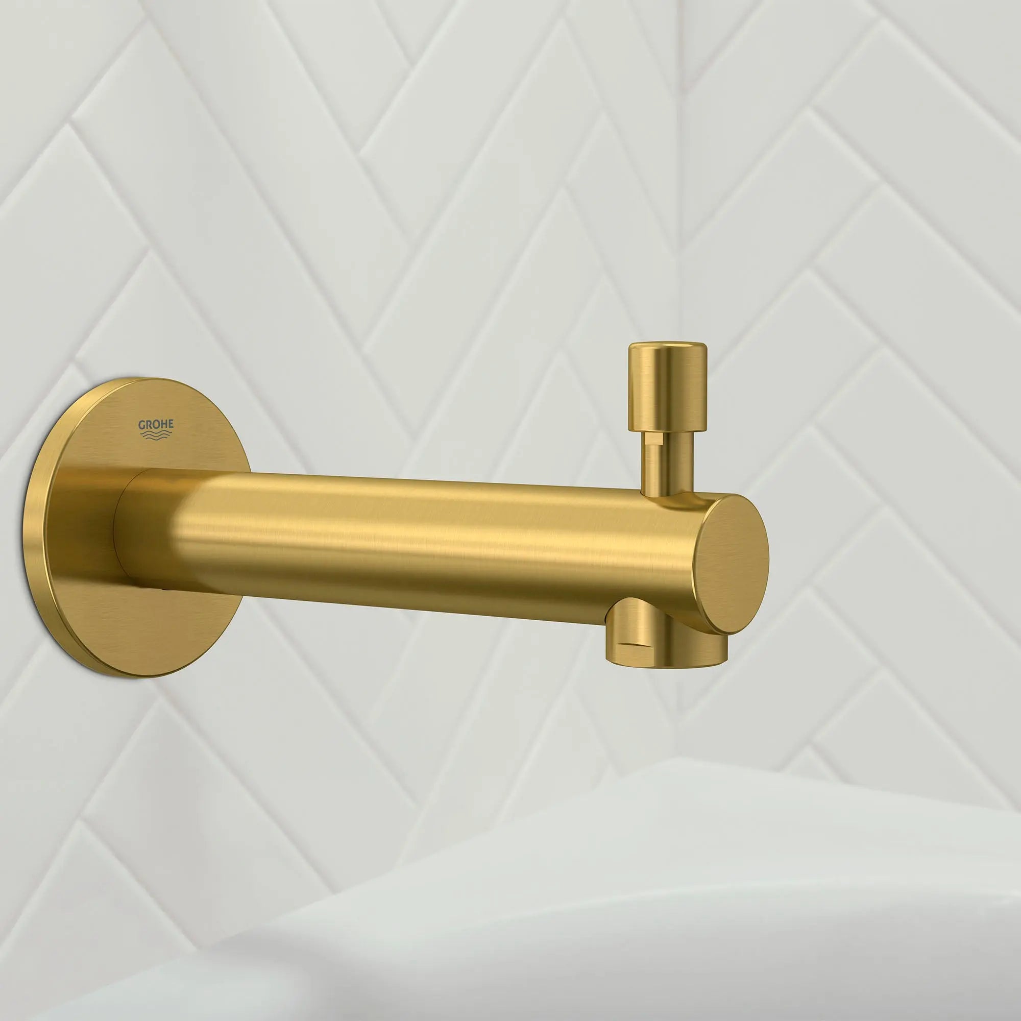 Grohe CONCETTO BATH SPOUT W. DIVERTER  Brushed Cool Sunrise 13275GN1 - Plumbing Market