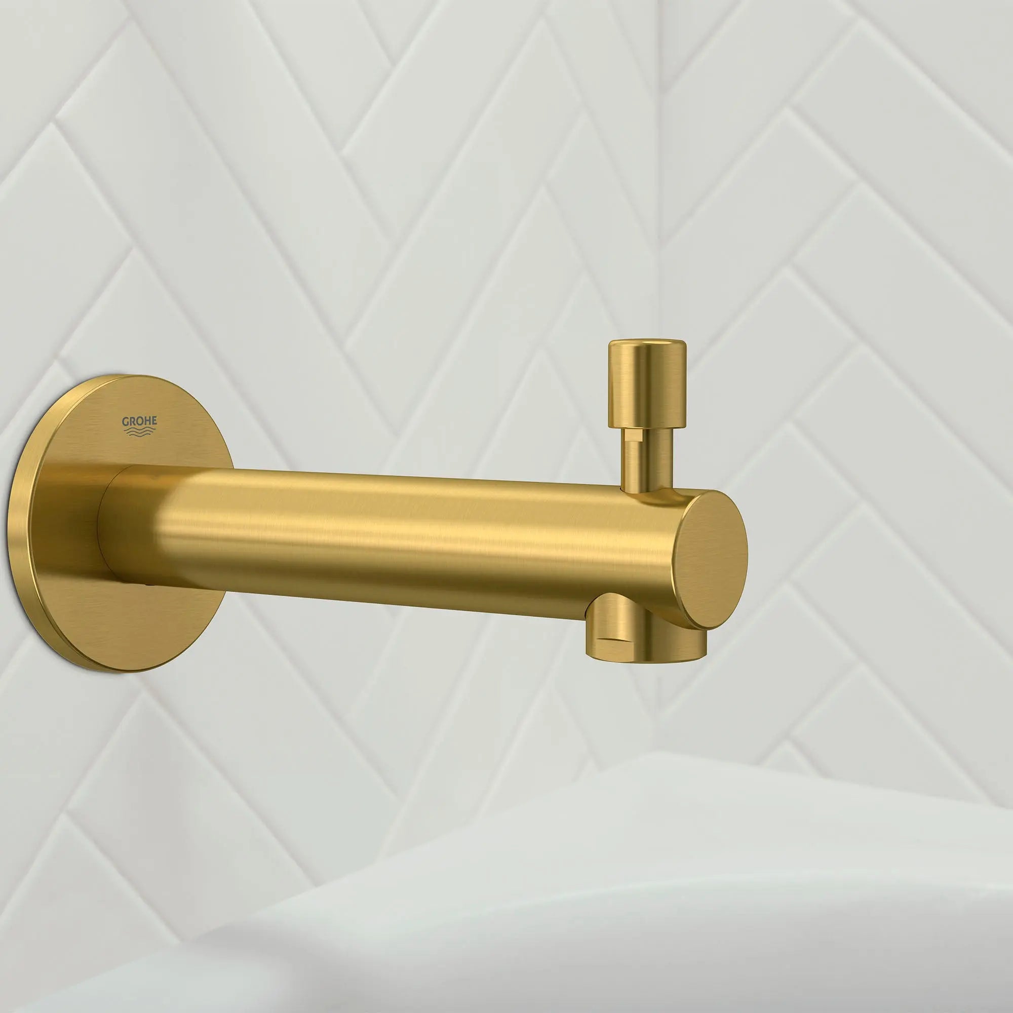 Grohe CONCETTO BATH SPOUT W. DIVERTER  Brushed Cool Sunrise 13275GN1 - Plumbing Market