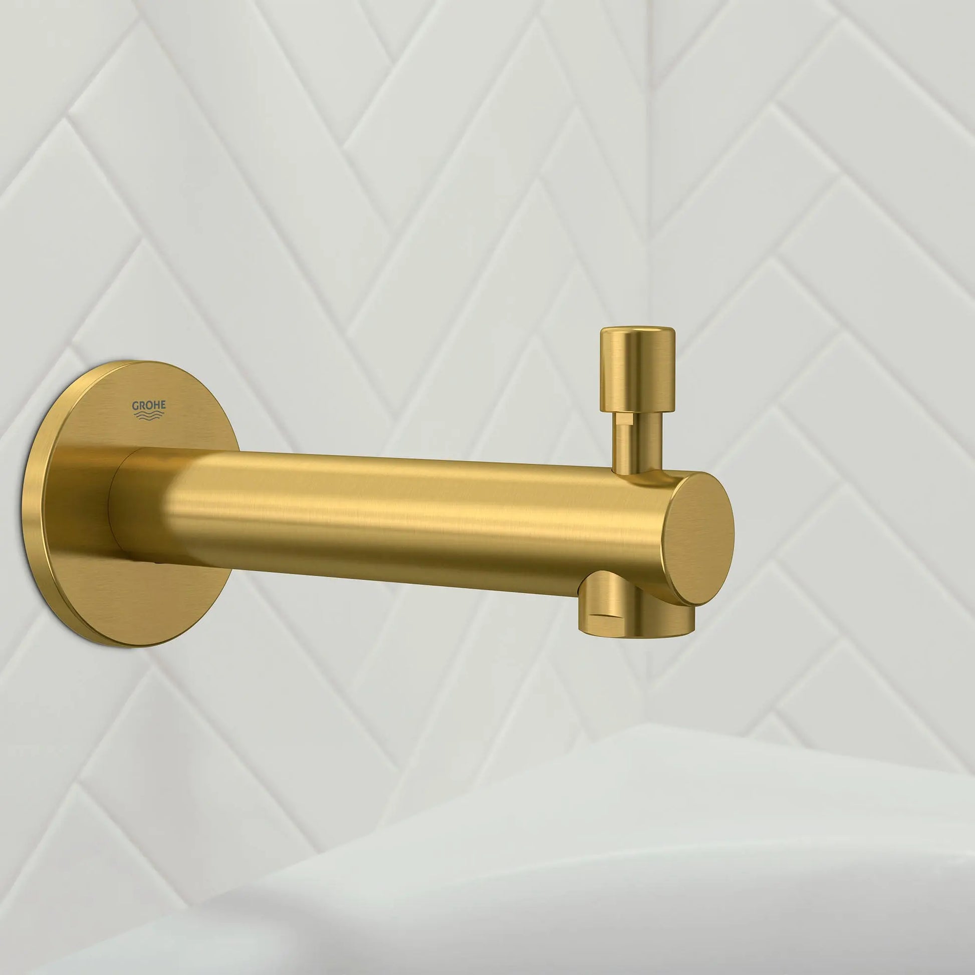 Grohe CONCETTO BATH SPOUT W. DIVERTER  Brushed Cool Sunrise 13275GN1 - Plumbing Market