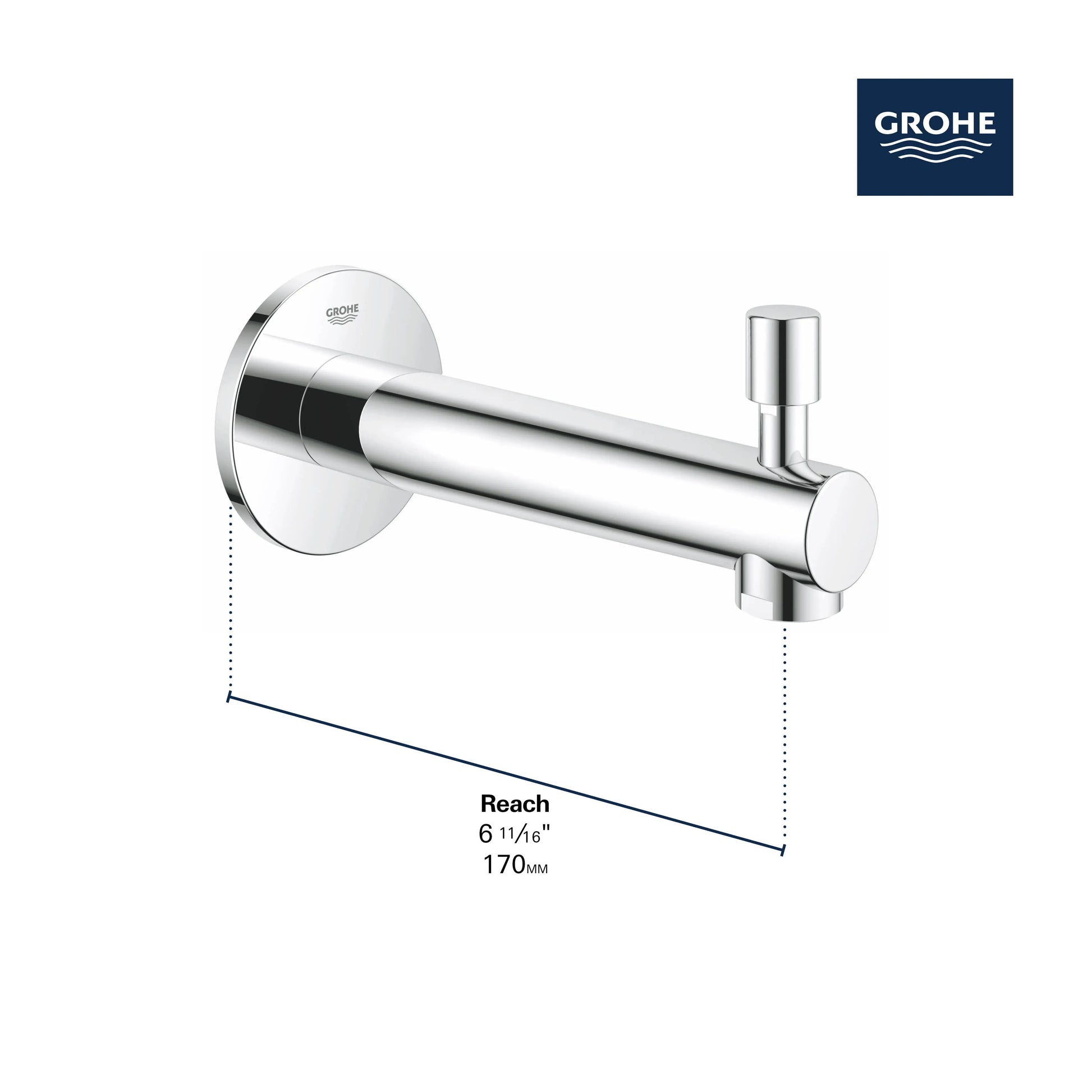 Grohe CONCETTO BATH SPOUT W. DIVERTER  Hard Graphite 13275A01 - Plumbing Market