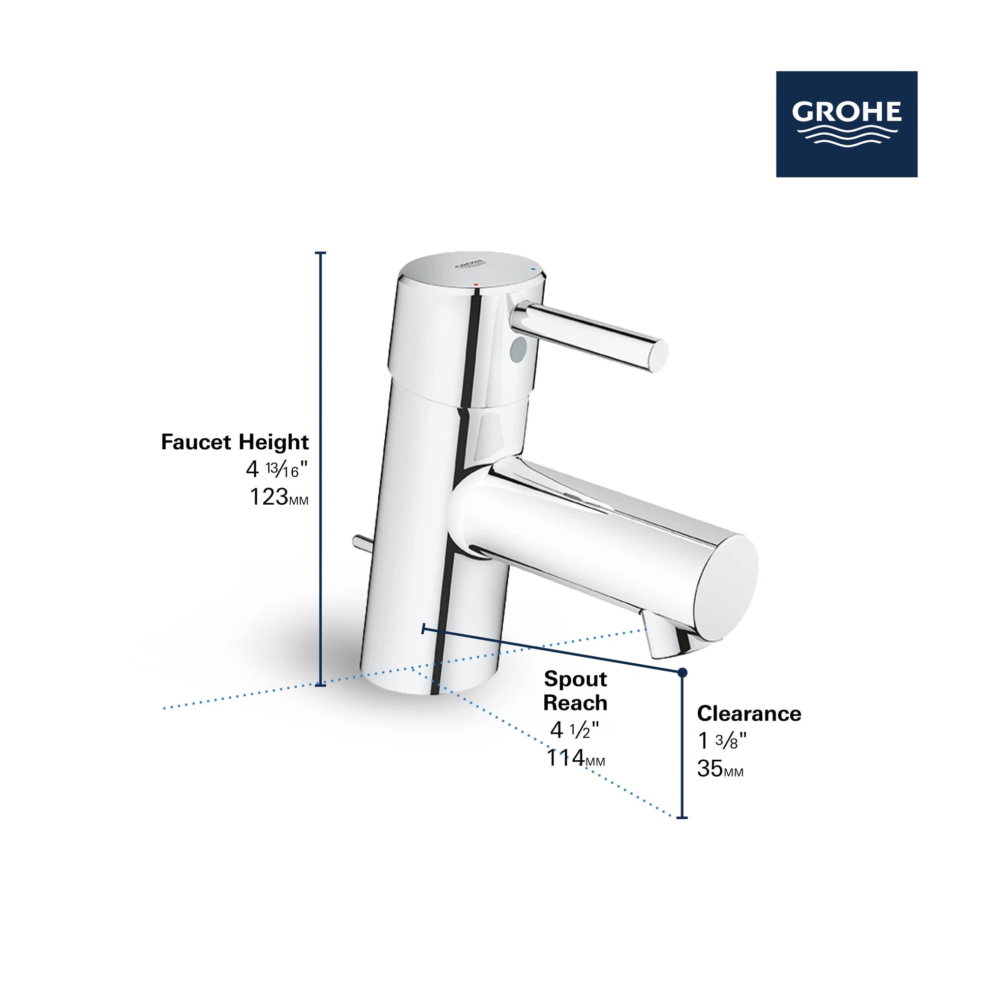 Grohe CONCETTO OHM BASIN XS-SIZE US  Brushed Nickel 34702EN1 - Plumbing Market