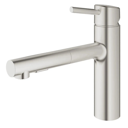 Grohe CONCETTO OHM SINK PULL-OUT SPRAY, US  Supersteel 31453DC1 - Plumbing Market