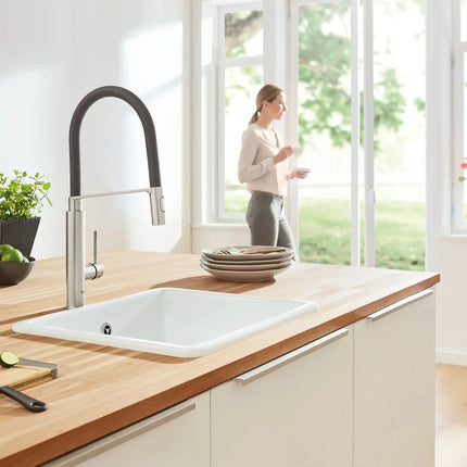 Grohe CONCETTO SEMI-PRO KITCHEN US, BLACK HOSE  Supersteel 31492DC0 - Plumbing Market