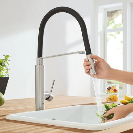 Grohe CONCETTO SEMI-PRO KITCHEN US, BLACK HOSE  Supersteel 31492DC0 - Plumbing Market
