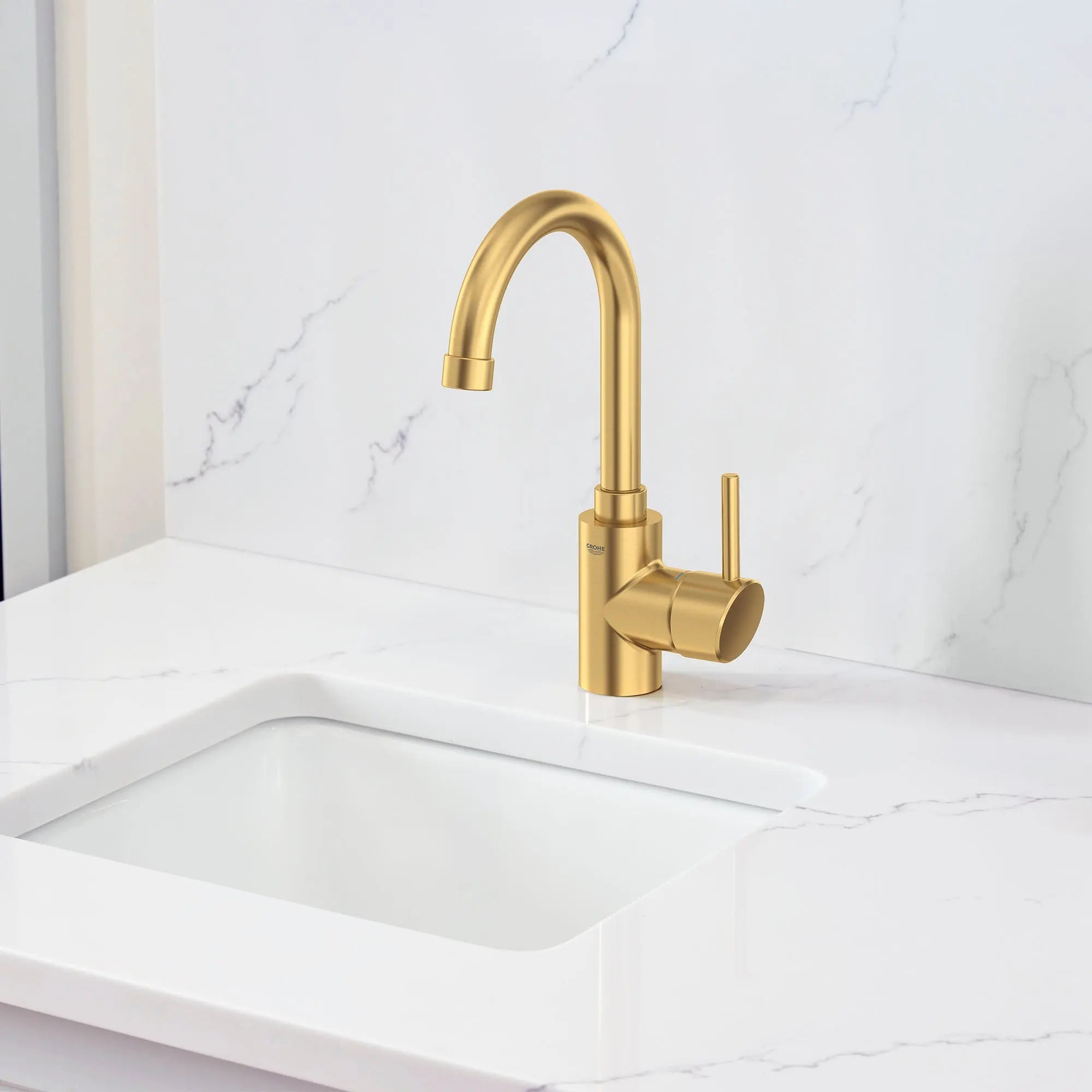 Grohe CONCETTO SNGL HDL FAUC PREP SINK HIGH  Brushed Cool Sunrise 31518GN0 - Plumbing Market