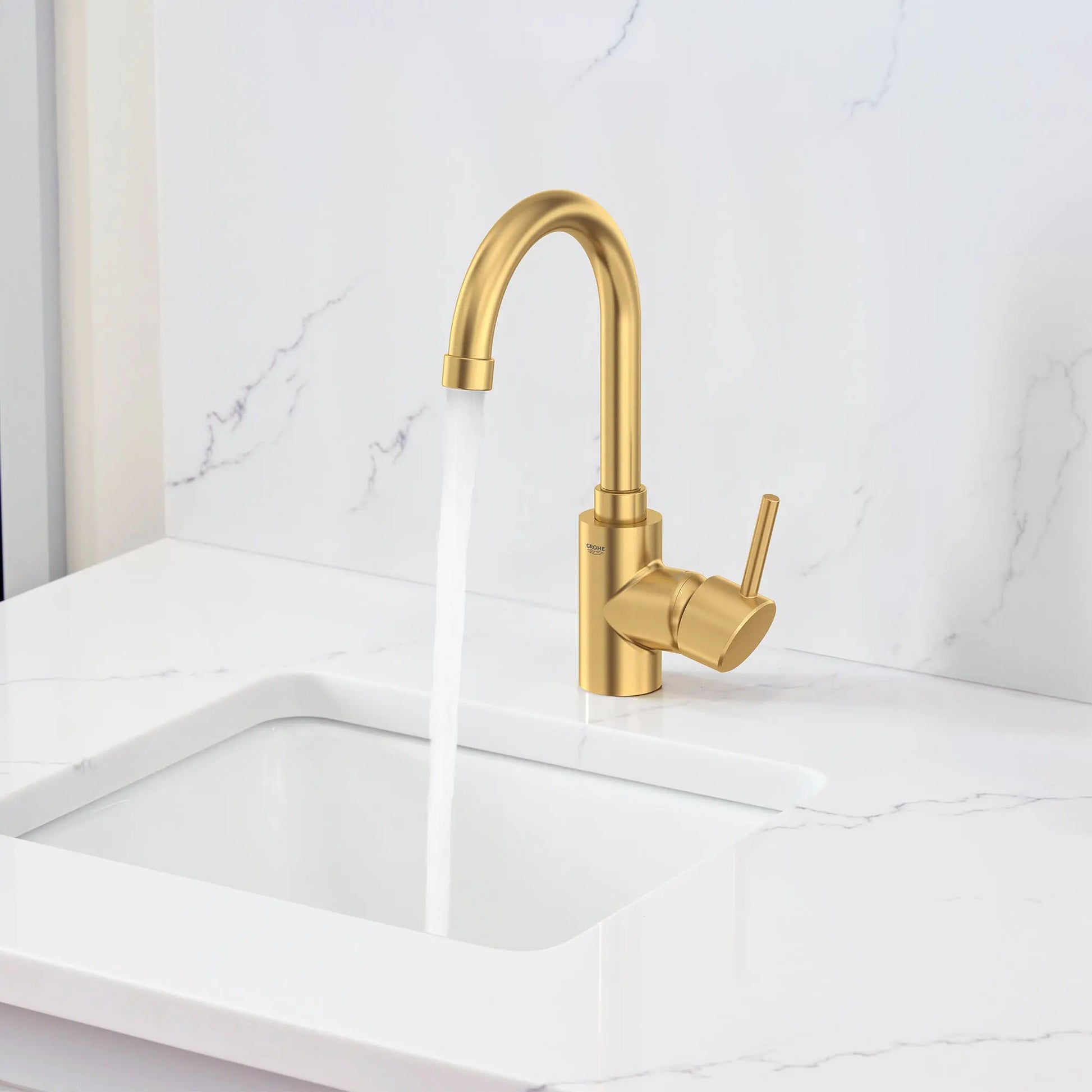 Grohe CONCETTO SNGL HDL FAUC PREP SINK HIGH  Brushed Cool Sunrise 31518GN0 - Plumbing Market