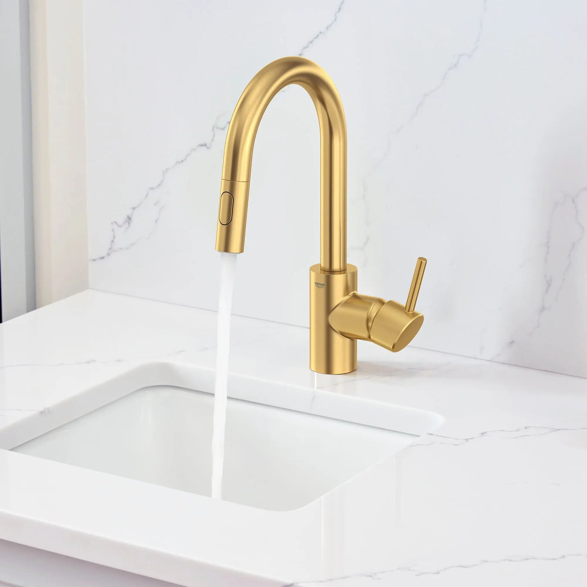 Grohe CONCETTO# DUAL SPRAY PULL-DOWN BAR FAUCE  Brushed Cool Sunrise 31479GN1 - Plumbing Market