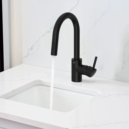 Grohe CONCETTO# DUAL SPRAY PULL-DOWN BAR FAUCE Matte Black 314792431 - Plumbing Market