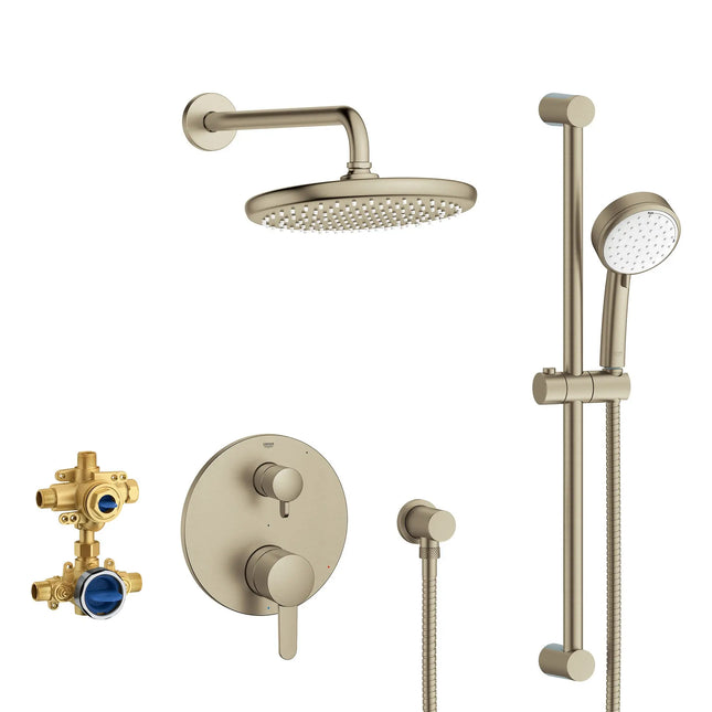 Grohe COSMO PBV RAIN SHWR SET 1.75GPM, US  Brushed Nickel 29428EN0 - Plumbing Market