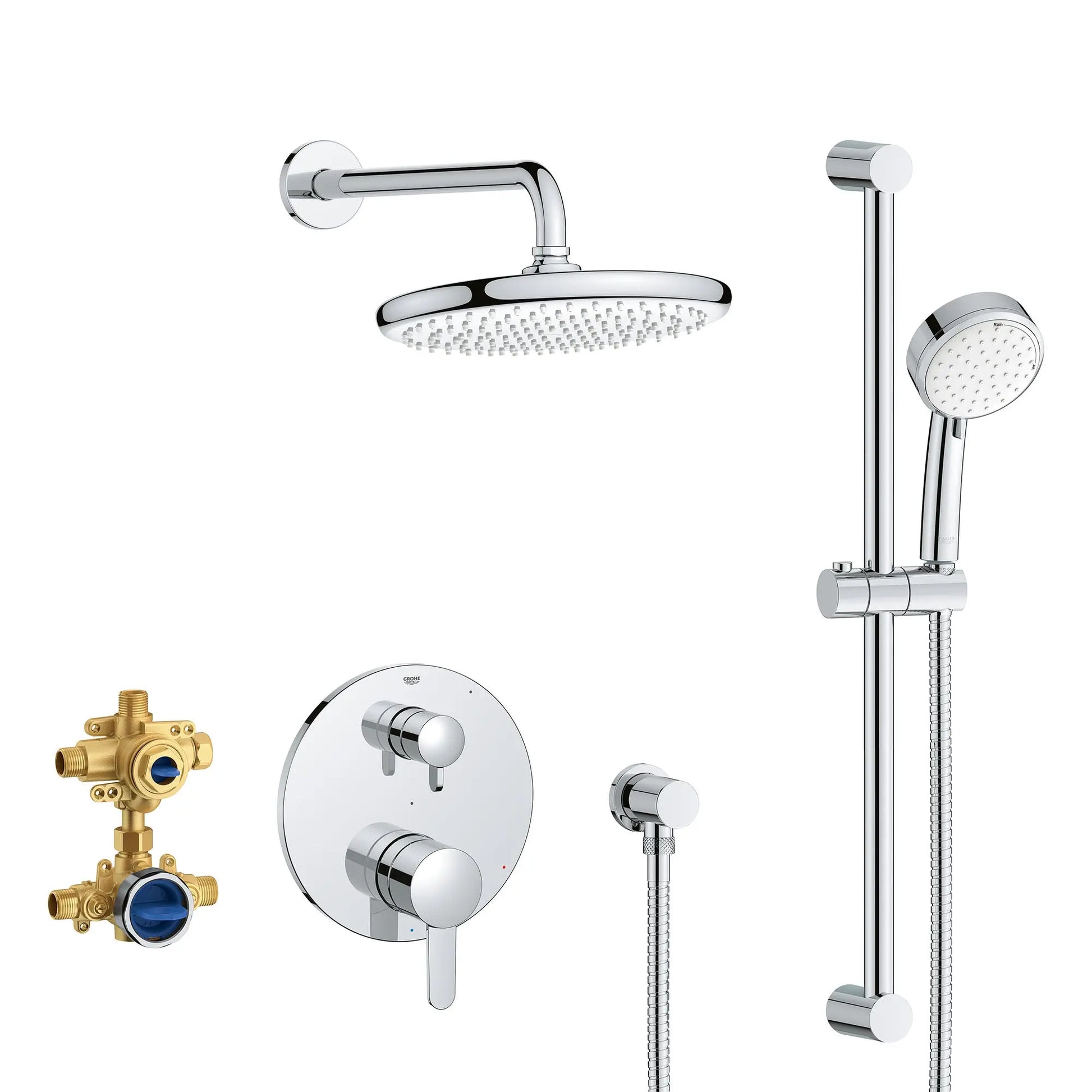Grohe Cosmo Grohe COSMO PBV RAIN SHWR SET 1.75GPM, US Chrome 29428000 – Plumbing Market
