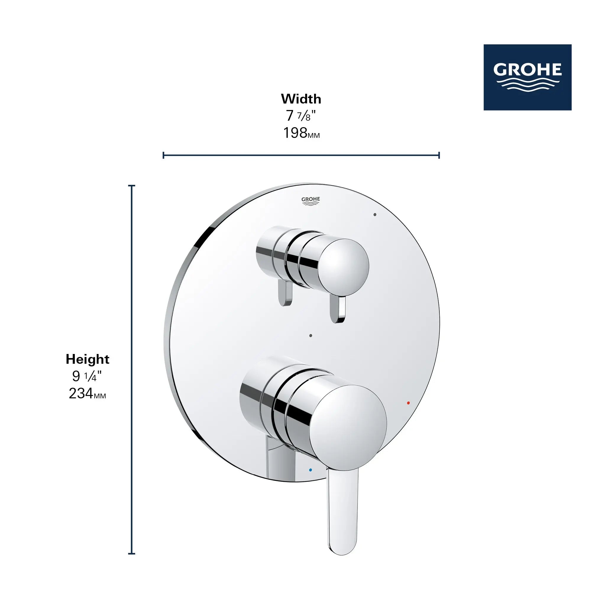 Grohe COSMOPOLITAN PBV TRIM W 2-WAY DIV US  Chrome 29434000 - Plumbing Market