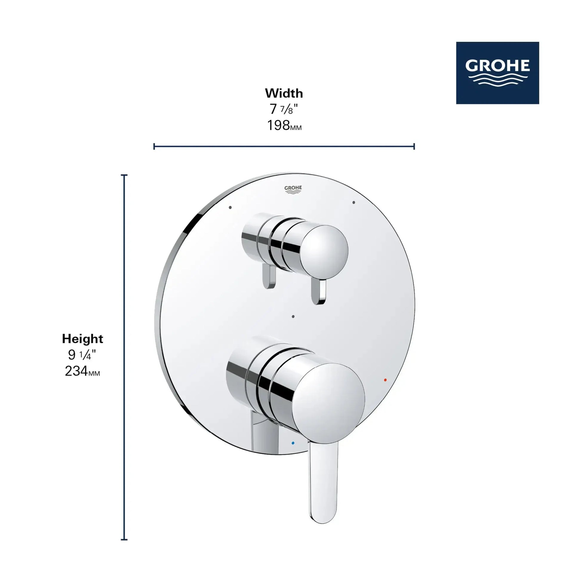 Grohe COSMOPOLITAN PBV TRIM W 3-WAY DIV US  Brushed Nickel 29425EN0 - Plumbing Market
