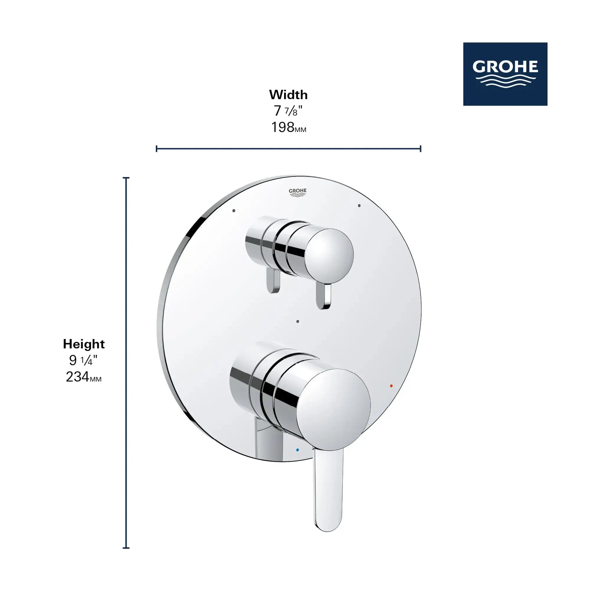Grohe COSMOPOLITAN PBV TRIM W 3-WAY DIV US  Brushed Nickel 29425EN0 - Plumbing Market